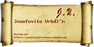 Josefovits Urbán névjegykártya