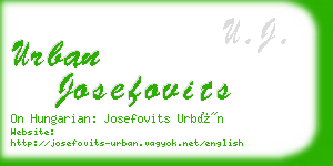 urban josefovits business card